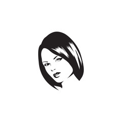 Face of a beauty woman with short hair vector illustration design.