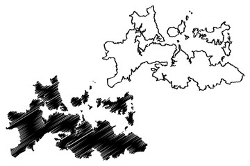 Auckland City (New Zealand, North Island) map vector illustration, scribble sketch City of Auckland map