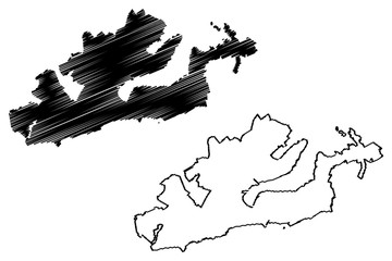 Dunedin City (New Zealand, South Island) map vector illustration, scribble sketch City of Dunedin map