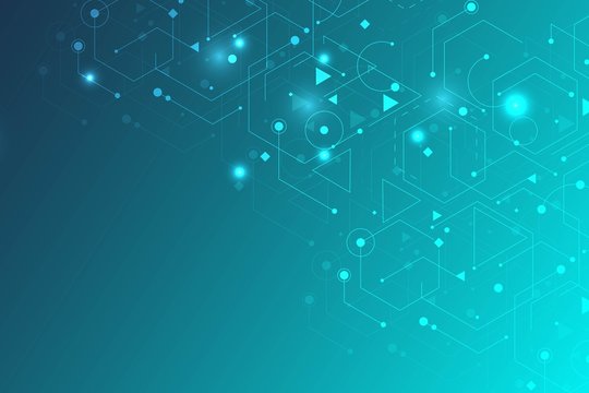 Modern futuristic background of the scientific hexagonal pattern. Virtual abstract background with particle, molecule structure for medical, technology, chemistry, science. Social network vector