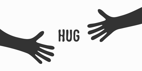 Obraz premium Hugging hands. Arm embrace, relationship hugged hands