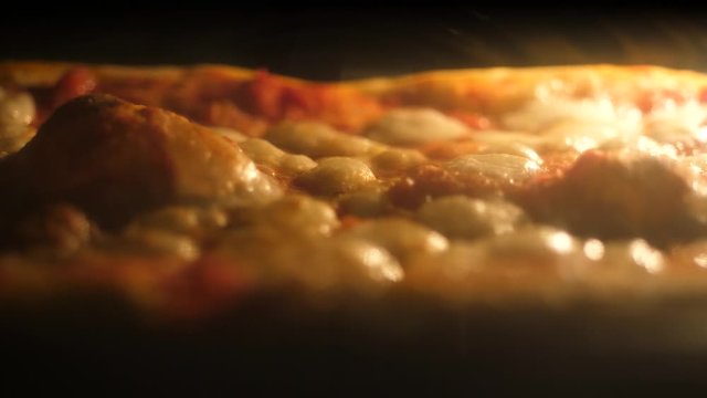Italian Pizza Baking in the Oven, Timelapse