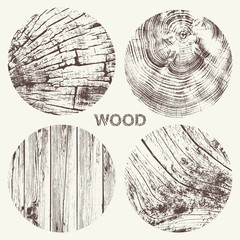 Wood Texture Vector Set - obrazy, fototapety, plakaty