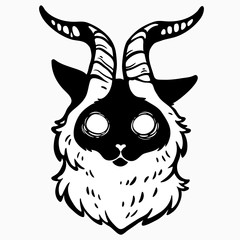 scary mystical cat with horns