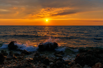 sunset over the sea