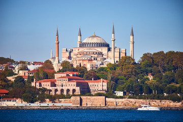 Ayasofya Museum (Hagia Sophia) in Sultan Ahmet park in Eminonu, Istanbul, Turkey