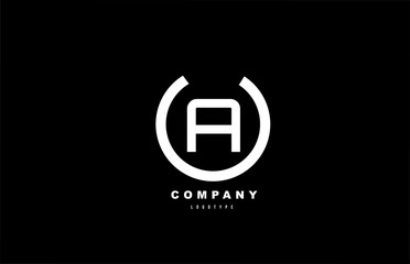 A white and black letter logo alphabet icon design for company and business
