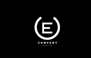 E white and black letter logo alphabet icon design for company and business