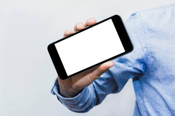 Phones, something that everyone uses, communicates, and sells online more and more every day, white screen mockup template.