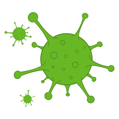 Stop Covid-19 vector illustration. Hand drawn coronavirus concept.