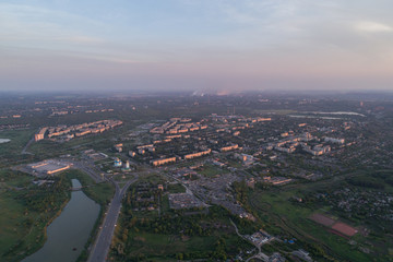 Bird's eye view of a city in eastern Europe