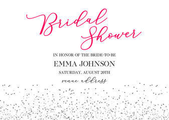 Bridal shower hand written calligraphy vector invitation card