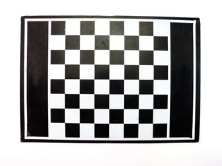Chessboard black and white table on a white background.