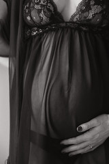pregnancy dress wear black and white romantic