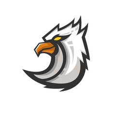 Eagle mascot logo design with modern illustration concept style for badge, emblem and t shirt printing. Angry Eagle illustration for sport and e-sport team.