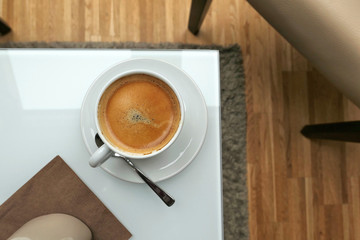 Black coffee in the cup
