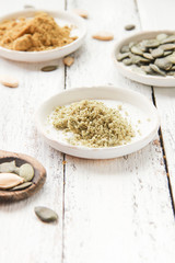 Kürbiskernmehl Kürbis Kürbiskerne Mehl gemahlen