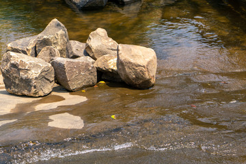 Streams with clear water and rocks