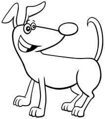 cartoon dog character coloring book page