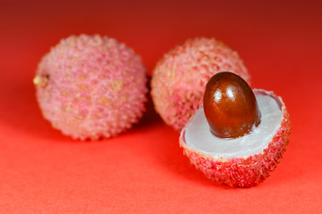 lychee fruit close-up on an isolated background