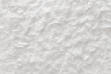 White real wool with a white top texture background, light natural sheep  wool, white seamless cotton, fluffy fur texture for designers, close-up white wool rug