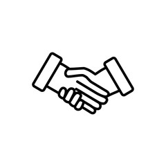 Handshake simple outline vector icon.