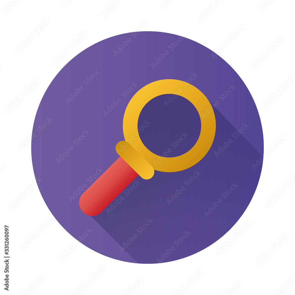 Poster search magnifying glass block style icon