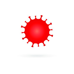 Coronavirus icon. Red corona virus disease symbol. Influenza epidemic logo. Sars Covid-19 sign. Isolated on white background. Vector illustration image.