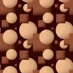 Abstract hand drawn geometric seamless pattern or background with geometric figur. Poster, card, textile, wallpaper template.