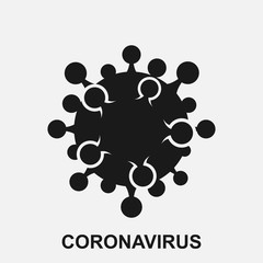 Coronavirus (2019-nCoV) black and white vector icon.
