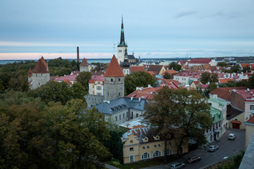Obraz premium Widok na Stare Miasto w Tallinie z góry