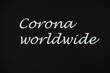 Corona, worldwide, black background, paperback