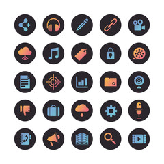 bundle of social media set icons