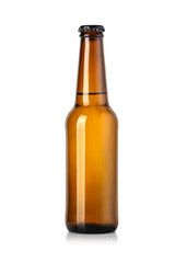 brown beer bottle isolated