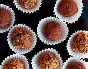 Truffle balls in paper cups