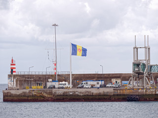 Fototapeta premium Madeira flag, Funchal, Portugal