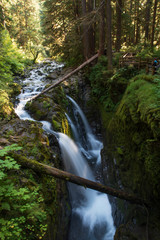 Iconic view of Sol Duc Falls in Olympic National Park, Washington, USA