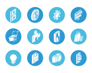 bundle of marketing set icons