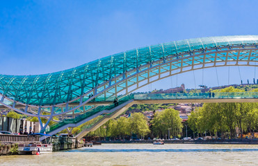 Tbilisi, Georgia. Bridge of Peace over the Kura River