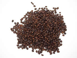coffee bean on white background, concept of coffee