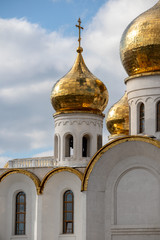 golden domes of orthodox cathedral