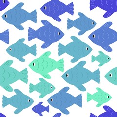 Obraz premium color fish pattern gradient mint blue
