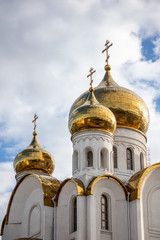 golden domes of orthodox cathedral