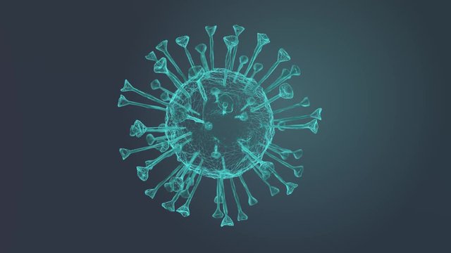 3d animated microscopic view of the corona virus SARS2covid19
