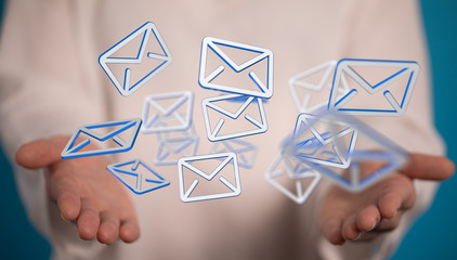 email icons in work space 3d.