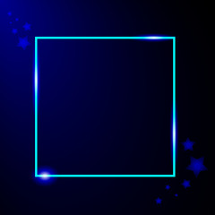 rectangular frame with glowing effects and shadows on transparent background. Vector illustration