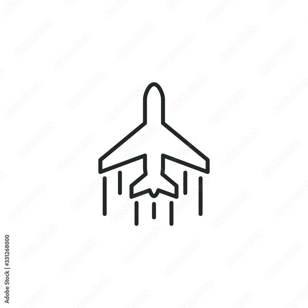 Poster Airplane line icon template color editable. Airplane symbol vector sign isolated on white background illustration for graphic and web design.