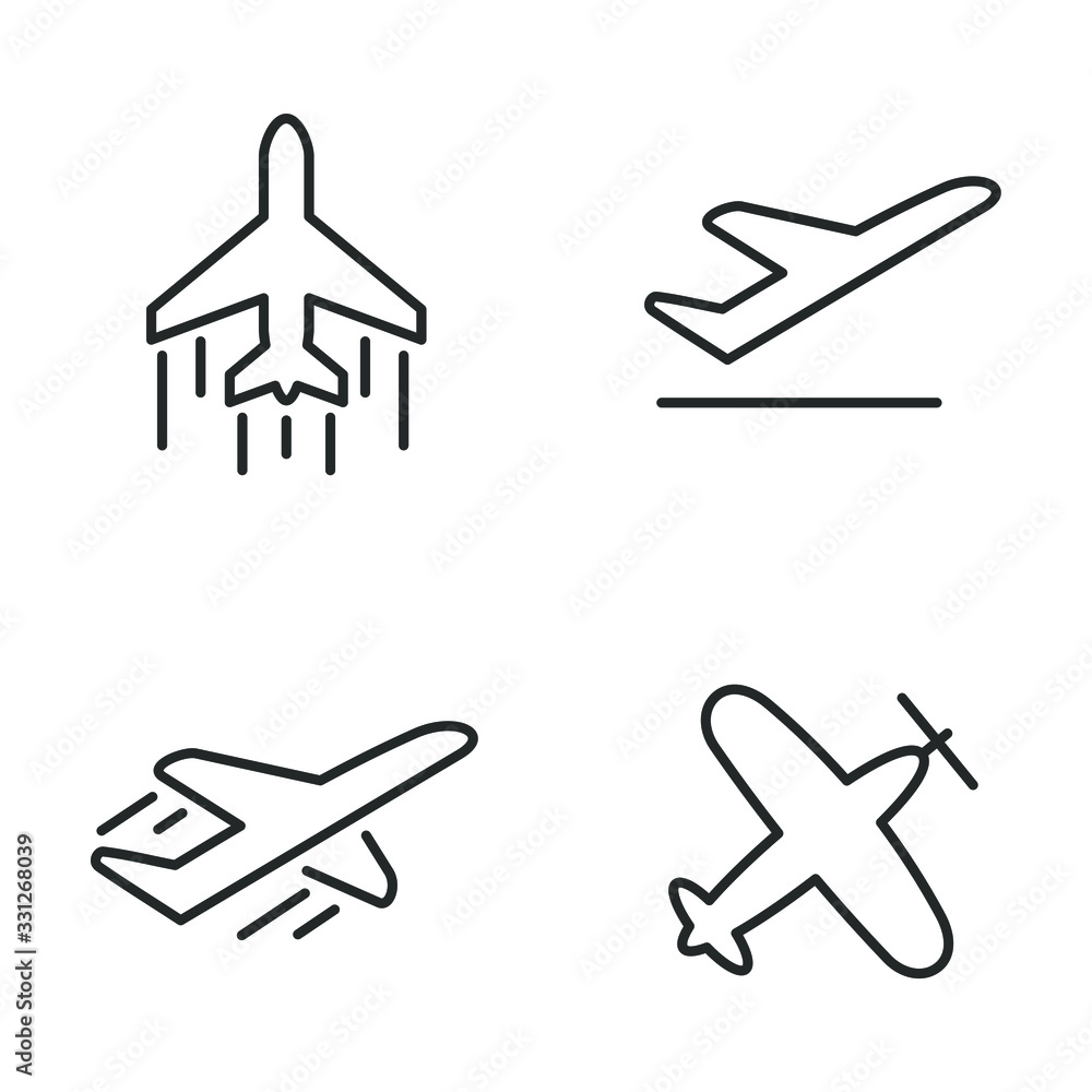 Poster airplane line icon template color editable. airplane symbol vector sign isolated on white background