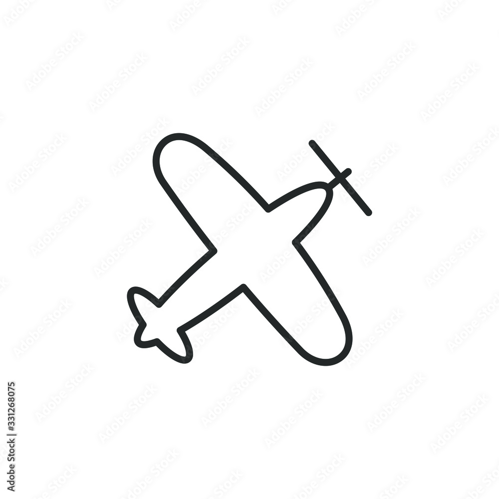 Poster airplane line icon template color editable. airplane symbol vector sign isolated on white background