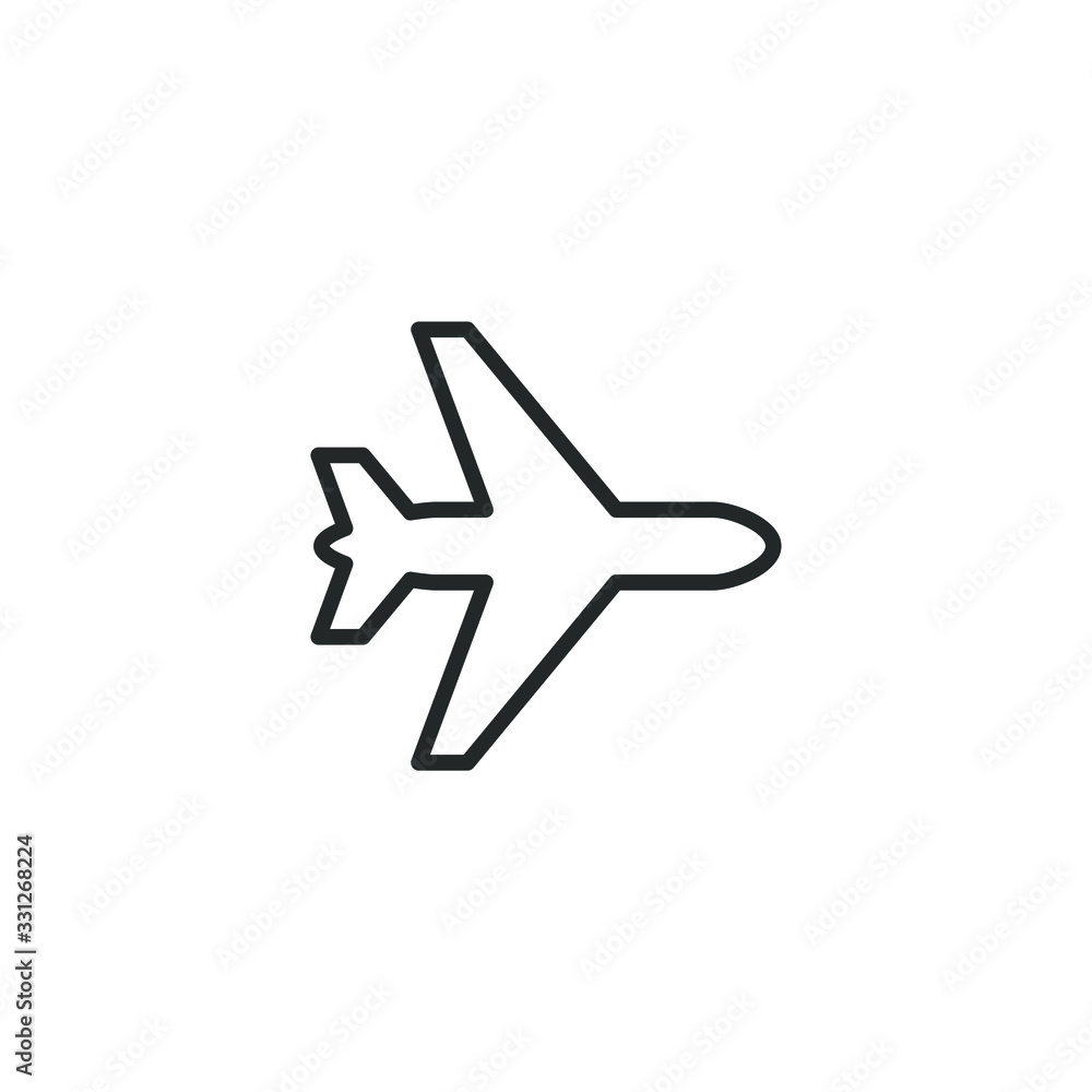 Poster airplane line icon template color editable. airplane symbol vector sign isolated on white background